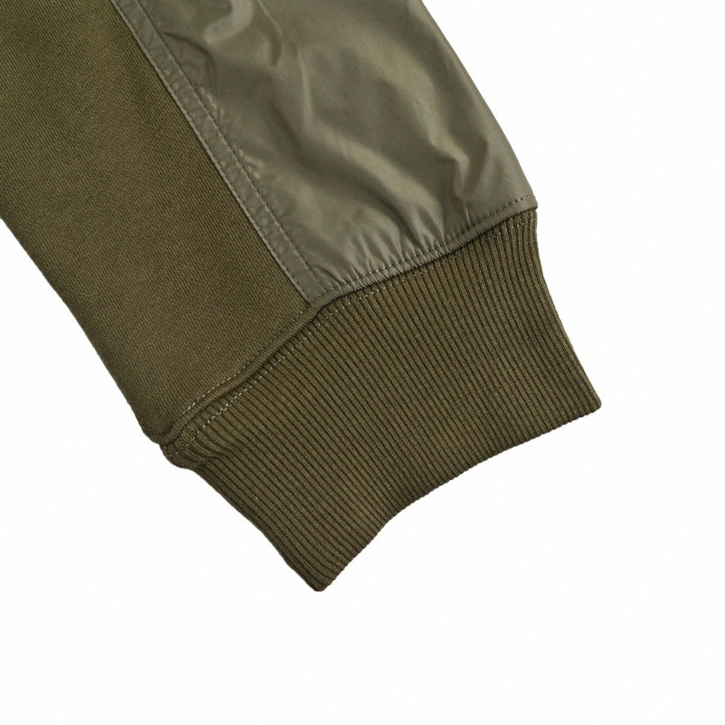 Nylon Panel Sleeve Pocket Crewneck